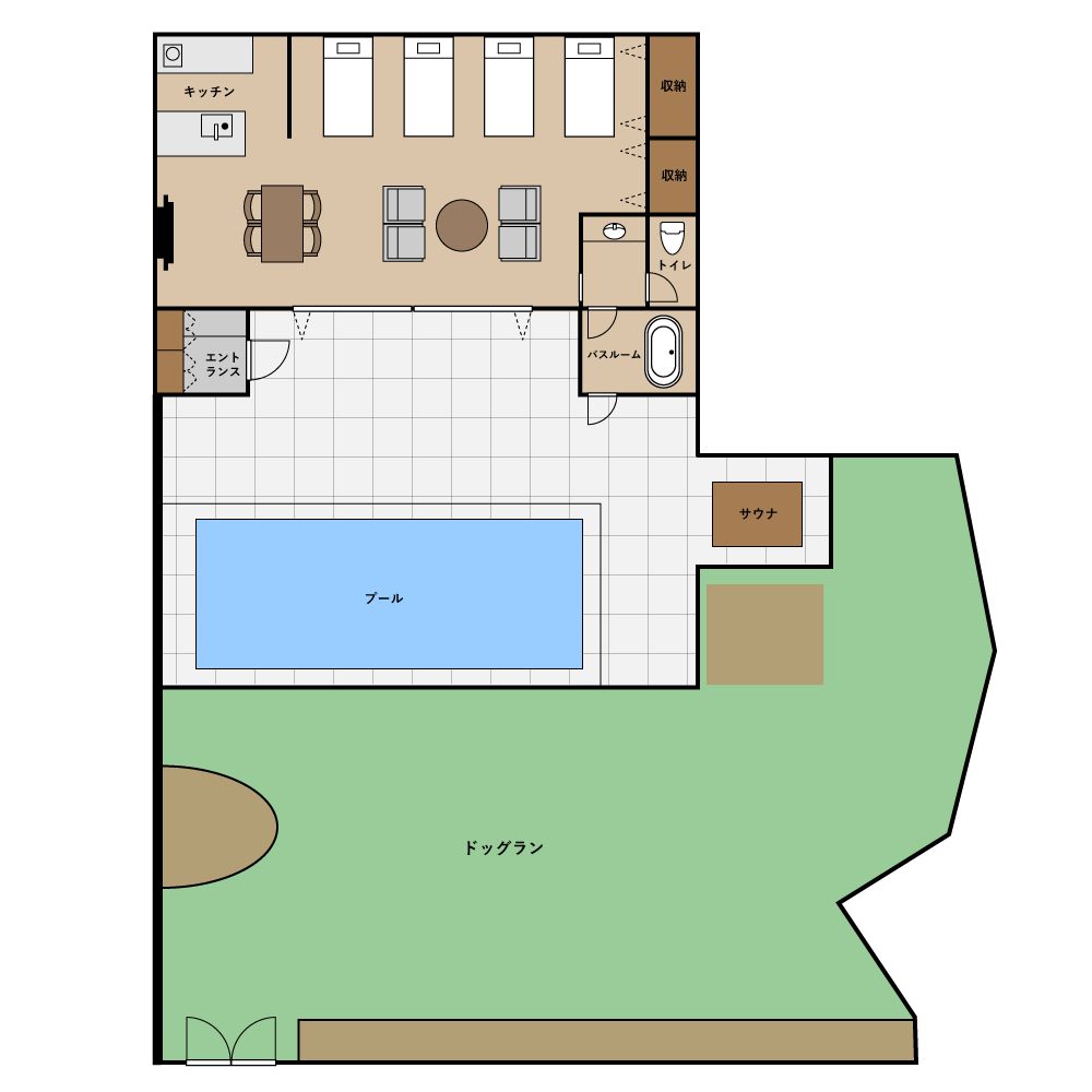 ヴィラA間取り図
